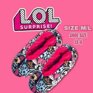 LOL Surprise Fuzzy Babba Slippers Size: M/L Fits Shoe Size 13-4. NEW! NWT!